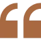 Brown quotation marks on black background